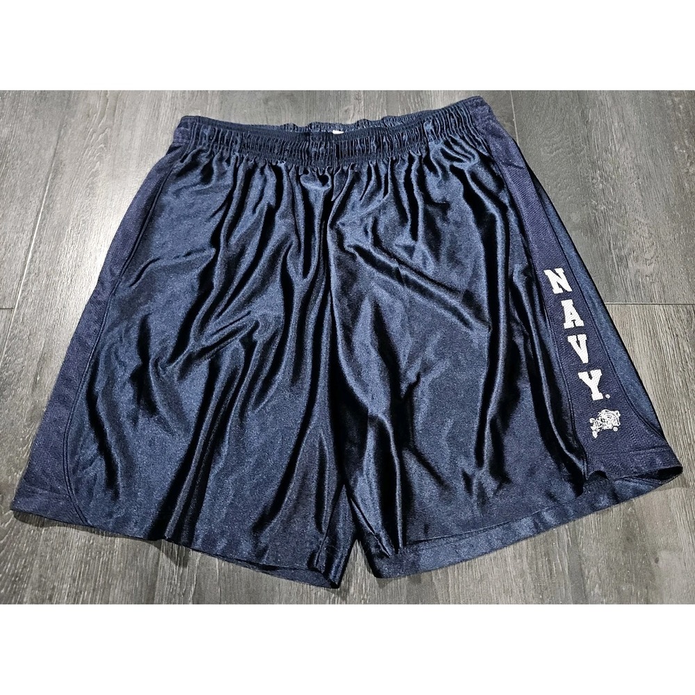 Vintage Jansport Navy Basketball Shorts Men 2XL Blue Silky Shiny Dazzle Military
